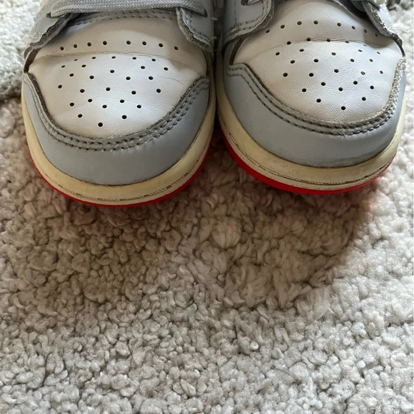 AIR JORDAN 1 MID HALF BLUE sneakers polka dot swoosh 640737-400 9C - Picture 10 of 12